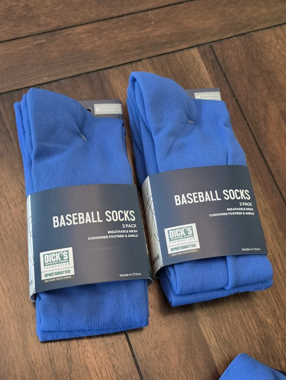 Dick’s Sporting Goods Baseball Socks 2 Pack Royal Blue Youth Shoe Size 4-8 New 3